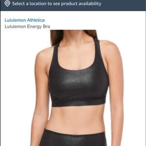 Brand New Lululemon Energy Bra  - Black Foil-
